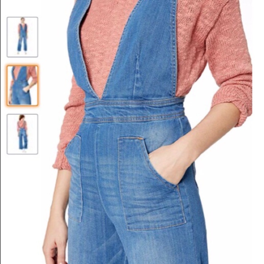 NWT dollhouse wide leg denim overalls sz 1
